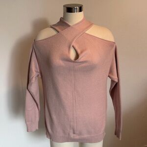 Women's Pink Cut-Out Sweater